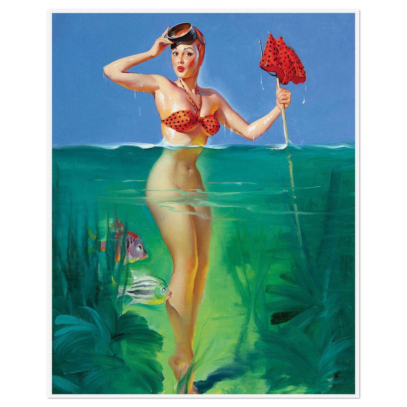 Плакат Несподіваний улов 1952 Пін-Ап 49x61 см (0376)