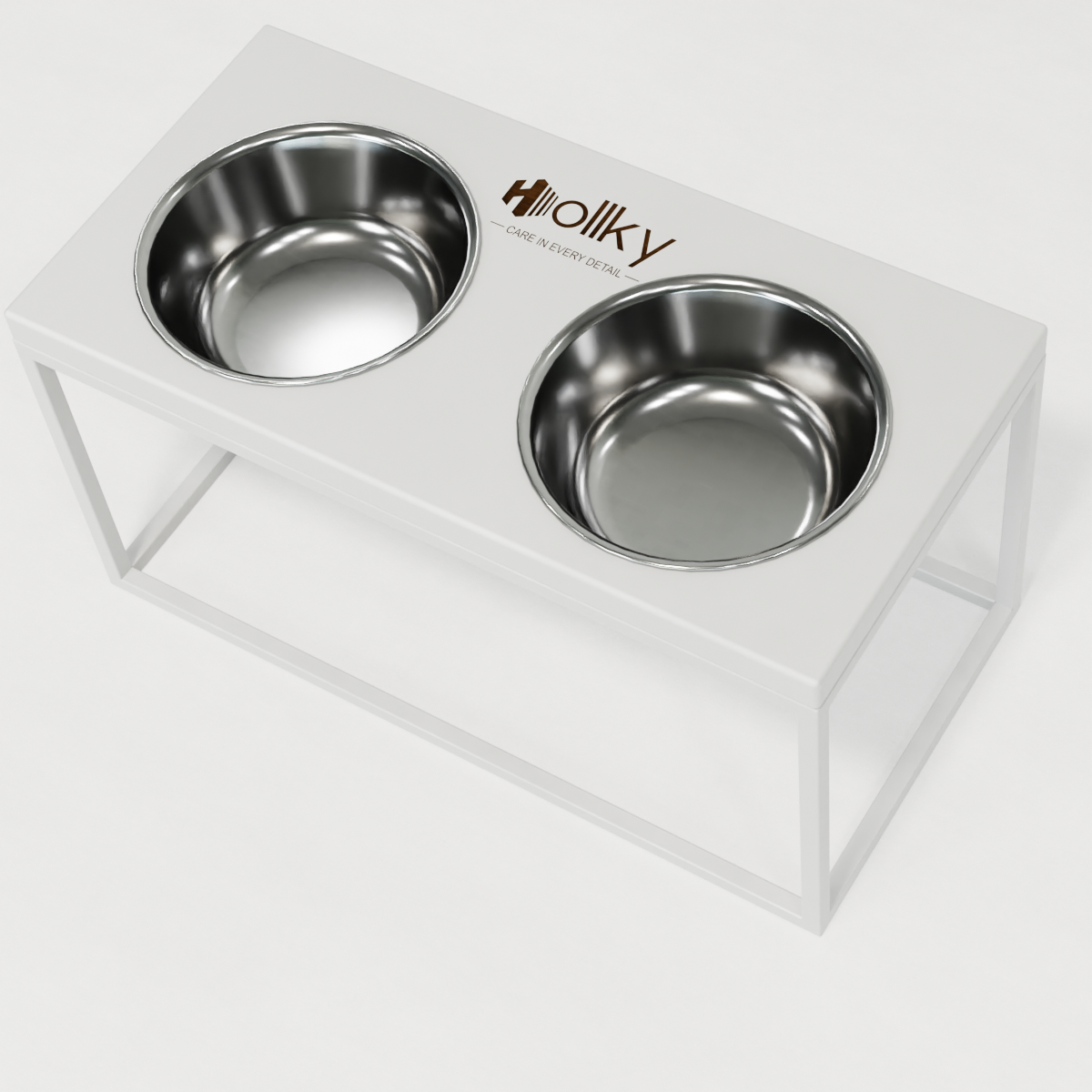 Миски на подставке для средних и больших собак Hollky Base L 2х0,95 л (BL-422120-WHWH) - фото 5