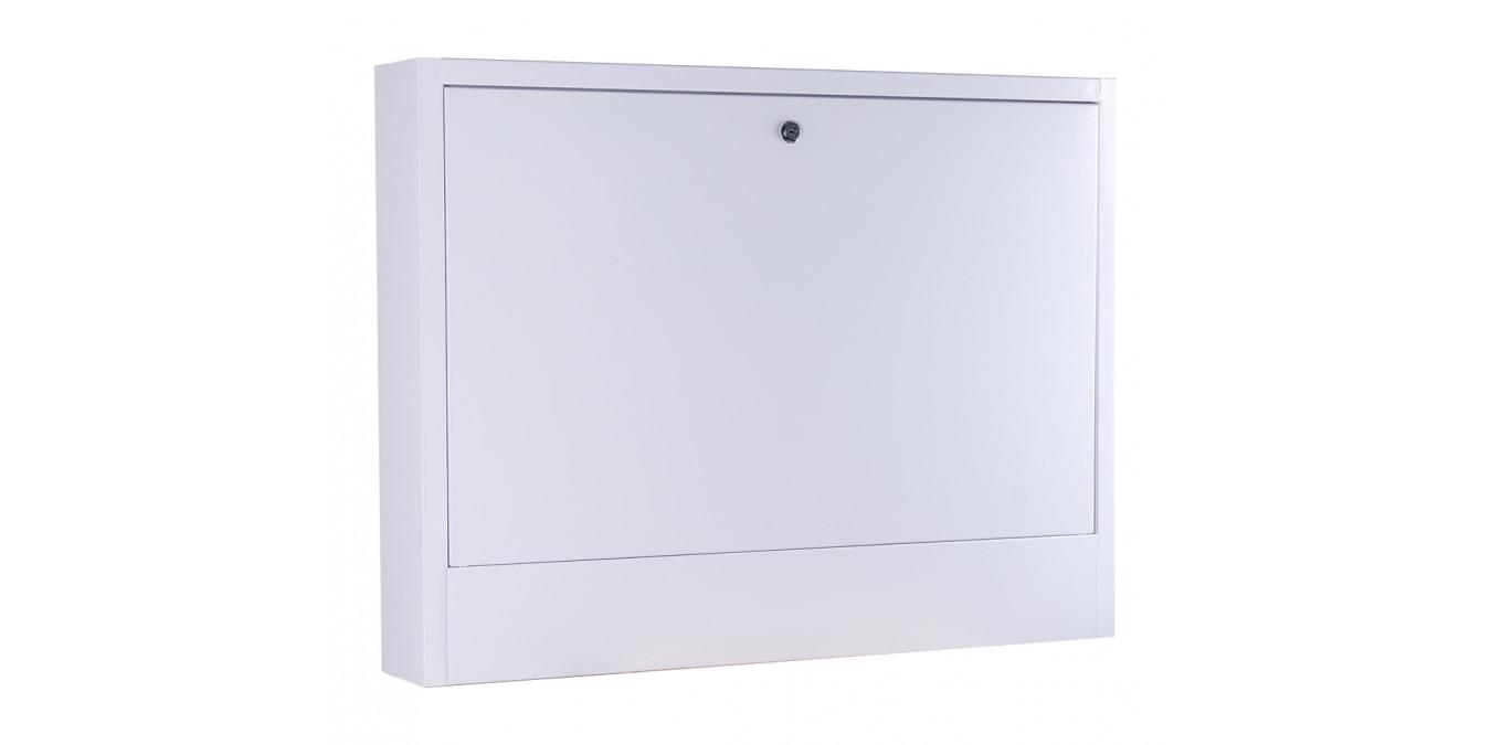 Шкаф коллекторный Галіндустрія ШКЗ-04 для наружного монтажа стальной 845х580х120 мм с замком Белый (124-119-000000218)