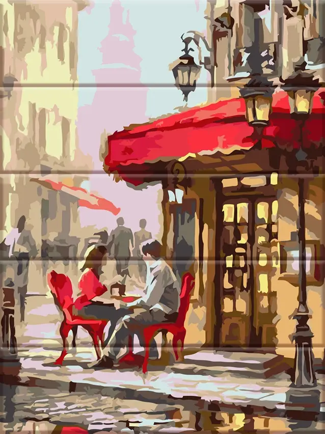 Картина по номерам ArtStory Уличное кафе 30x40 см (ASW062)