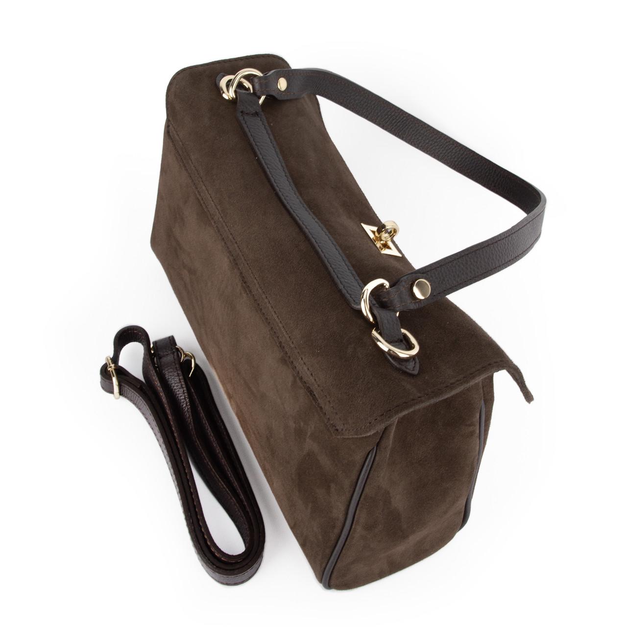 Сумка жіноча Virginia Conti 03829 замшева на застібці Шоколадний (2738291795) - фото 5 Сумка жіноча Virginia Conti 03829 замшева на застібці Шоколадний (2738291795) - фото 5