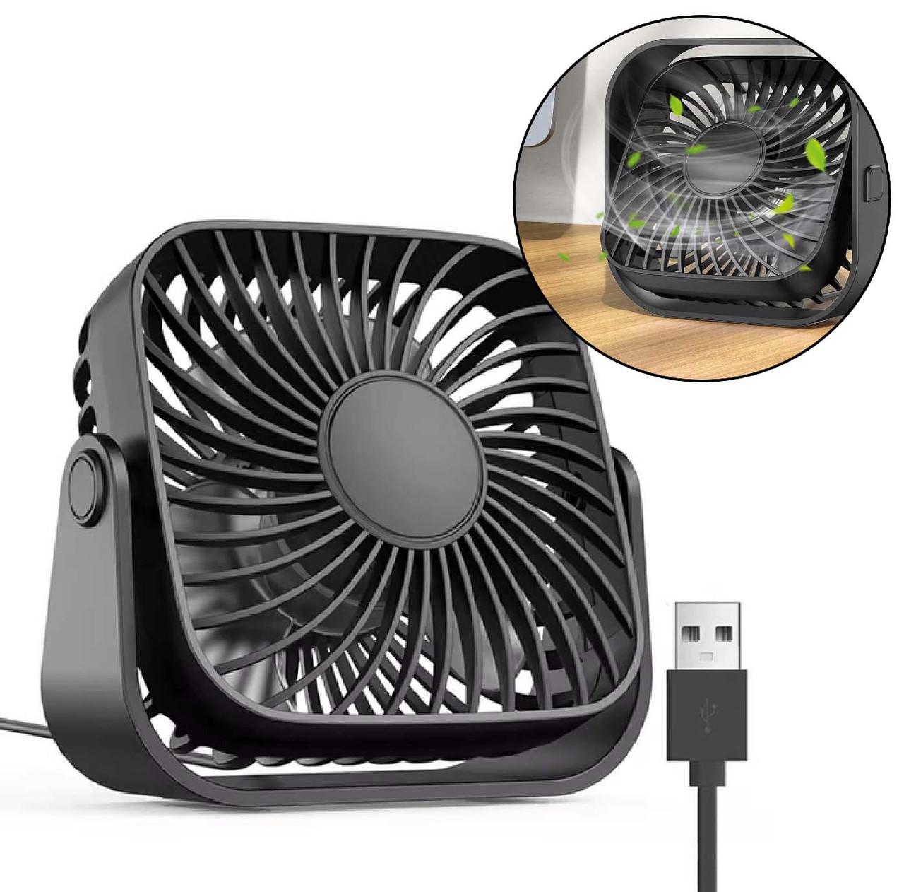 Настільний вентилятор безшумний з USB живленням K52 Чорний - фото 3