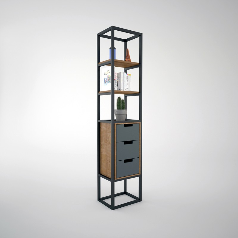 Стеллаж для хранения Loft NS-1646 1930x400x350 мм Черный (6156d57b3edc877ba85898a2)