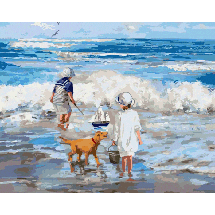 Картина за номерами Ідейка "Граючи з хвилями" 40х50 см (Az-268621)