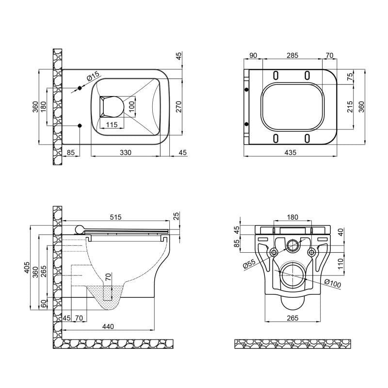 Унитаз подвесной безободковый Qtap Cardinal с сиденьем Soft-close и Quick release Белый (QT0433C660HW) - фото 2