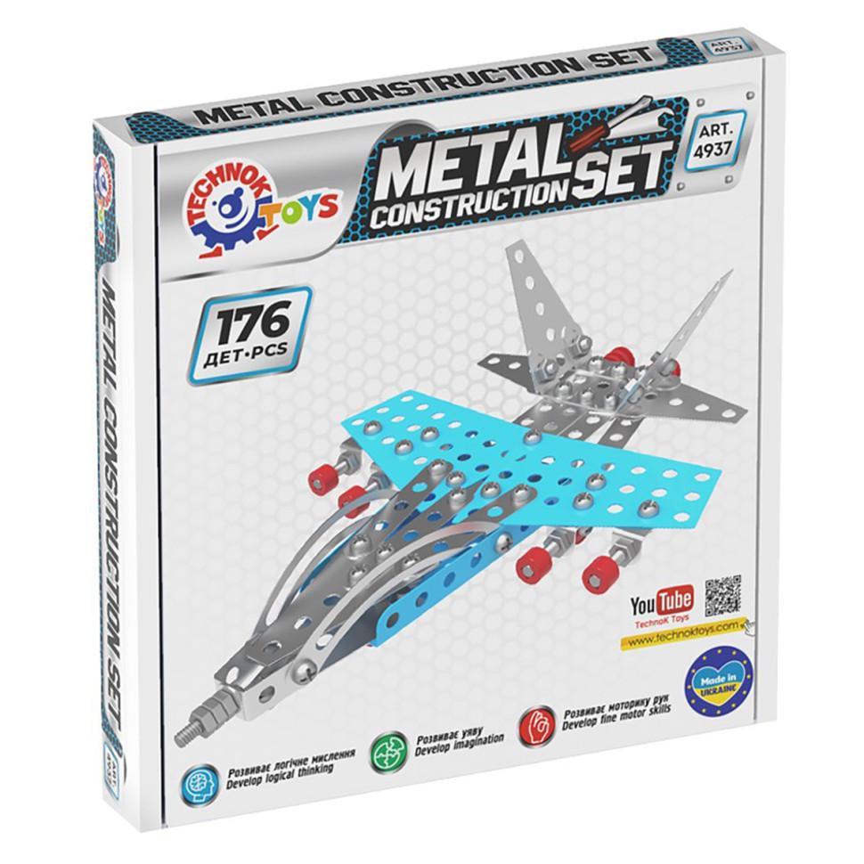 Конструктор дитячий 4937TXK Винищувач металевий 176 деталей (35742)