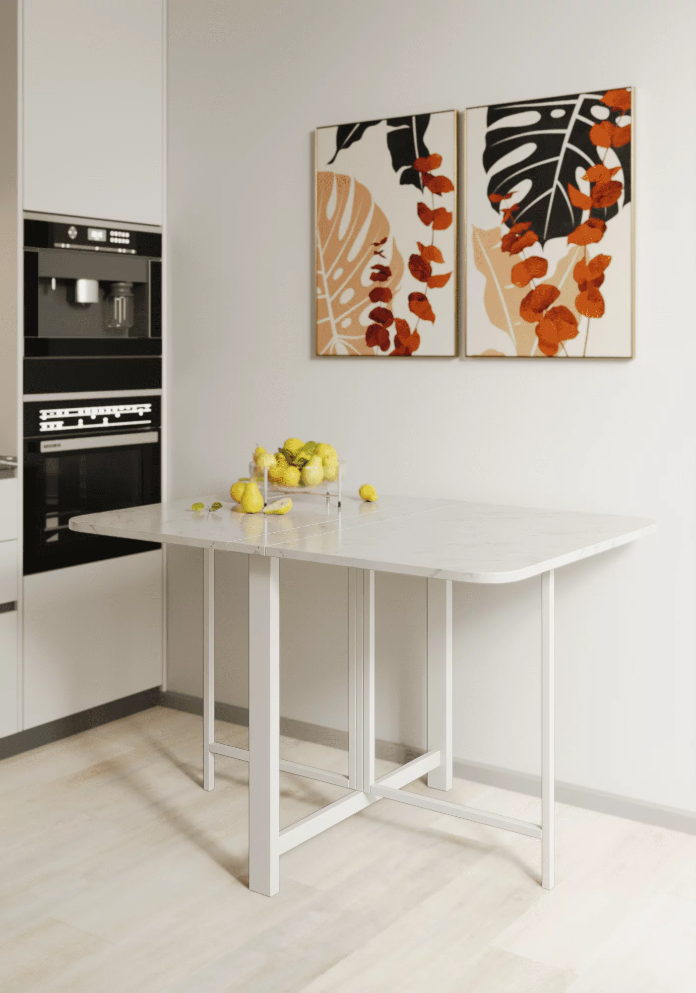 Стол раскладной обеденный Mramor Белый (mra_001)