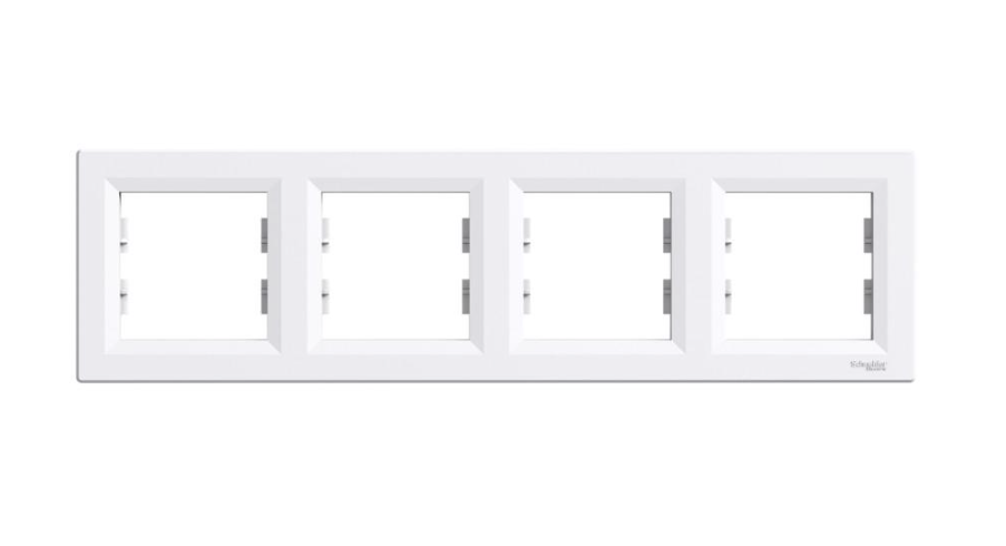 Рамка Schneider Electric Asfora ABS 4-местная горизонтальная Белый (EPH5800421) Рамка Schneider Electric Asfora ABS 4-местная горизонтальная Белый (EPH5800421)
