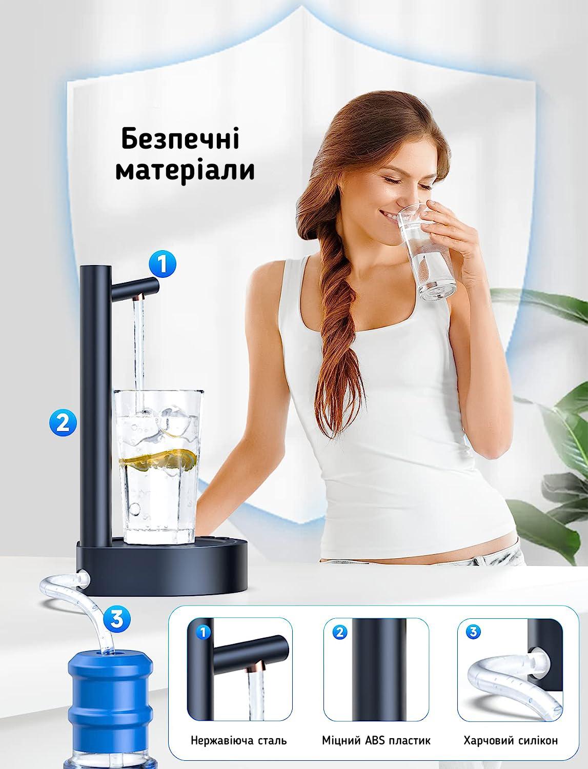 Помпа для води акумуляторна X115 Smart Table Water Dispenser Темно-синій - фото 6