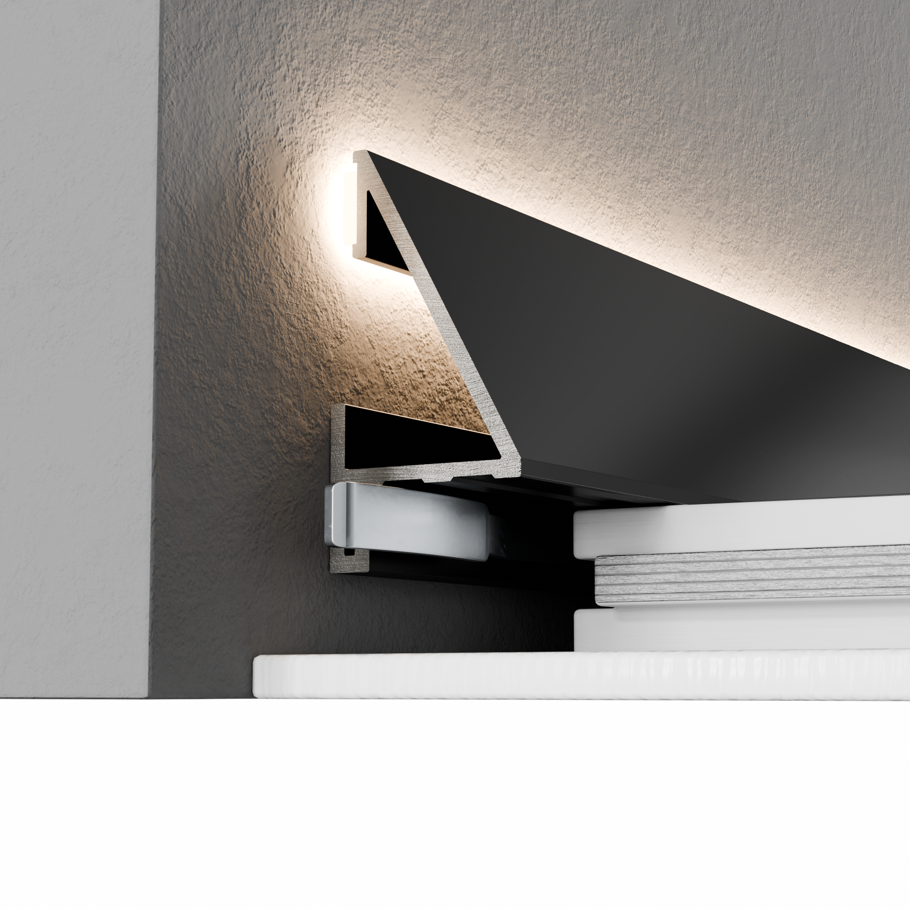 Микроплинтус алюминиевый Thinline SVM-302B 25x2600 мм Черный (25469538) - фото 3