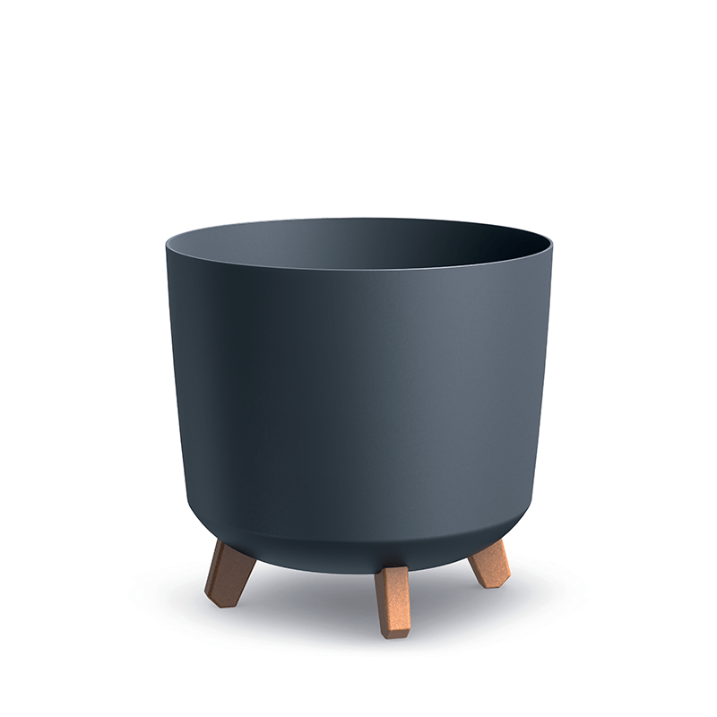 Горшок для цветов Prosperplast Gracia Tubus круглый на ножках 29,8х29,8х28,5 см Антрацит (64664-433)