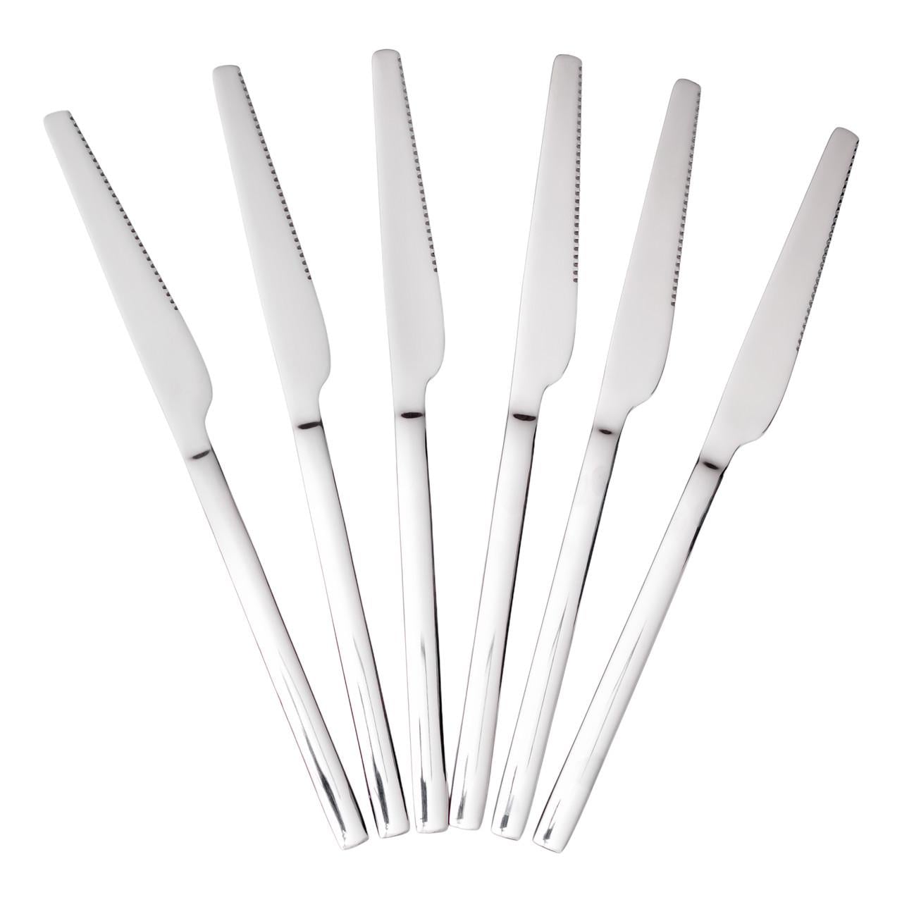 Набор столовых ножей 6 шт. из нержавеющей стали 23 см Серебро (HP-8-26)