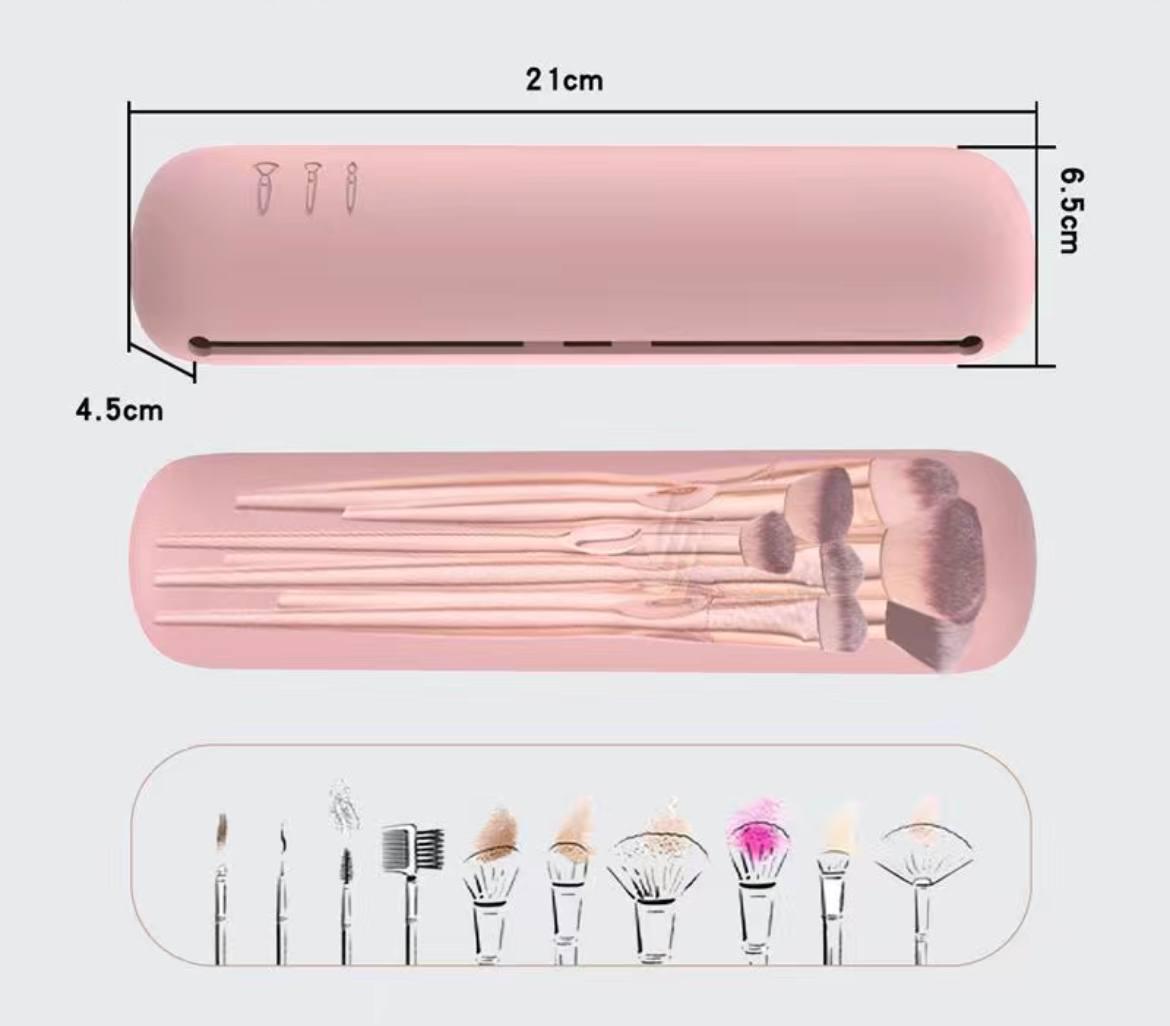 Косметичка силиконовая на магнитах для кистей 4,5х21х6,5 см Розовый - фото 3