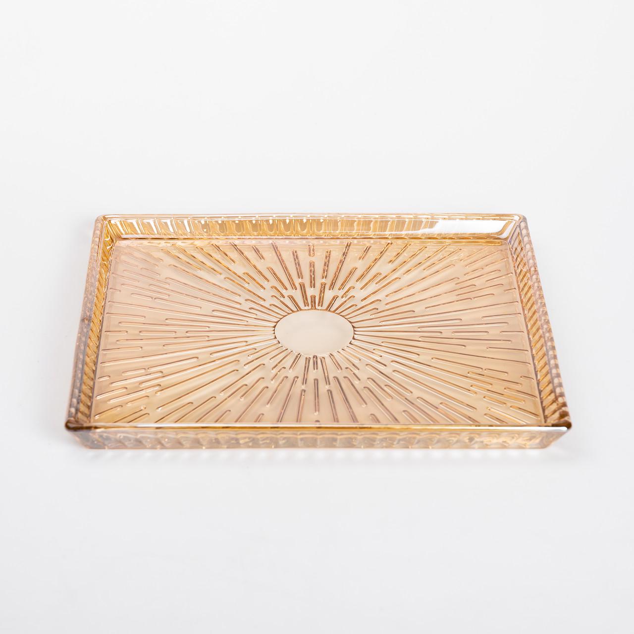 Блюдо для закусок скляна прямокутна 24,5x20,5x2 см (6000) - фото 5