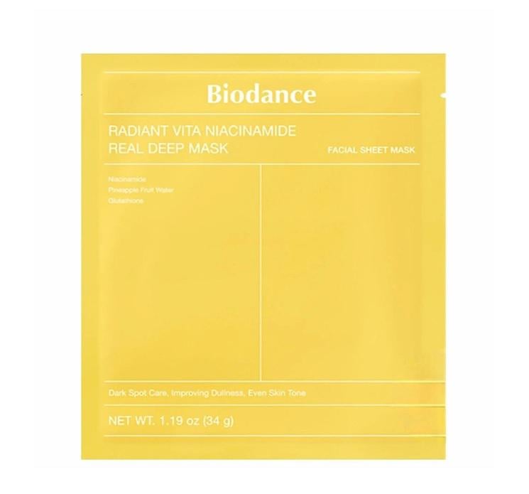 Маска гидрогелевая для лица Biodance Radiant Vita Niacinamide Real Deep Mask для оживления тусклой кожи 34 г (25439179) Маска гидрогелевая для лица Biodance Radiant Vita Niacinamide Real Deep Mask для оживления тусклой кожи 34 г (25439179)