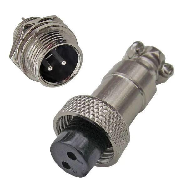 Роз'єм з'єднувальний циліндричний GX12-12M-2B 2 pin комплект (2823817658)