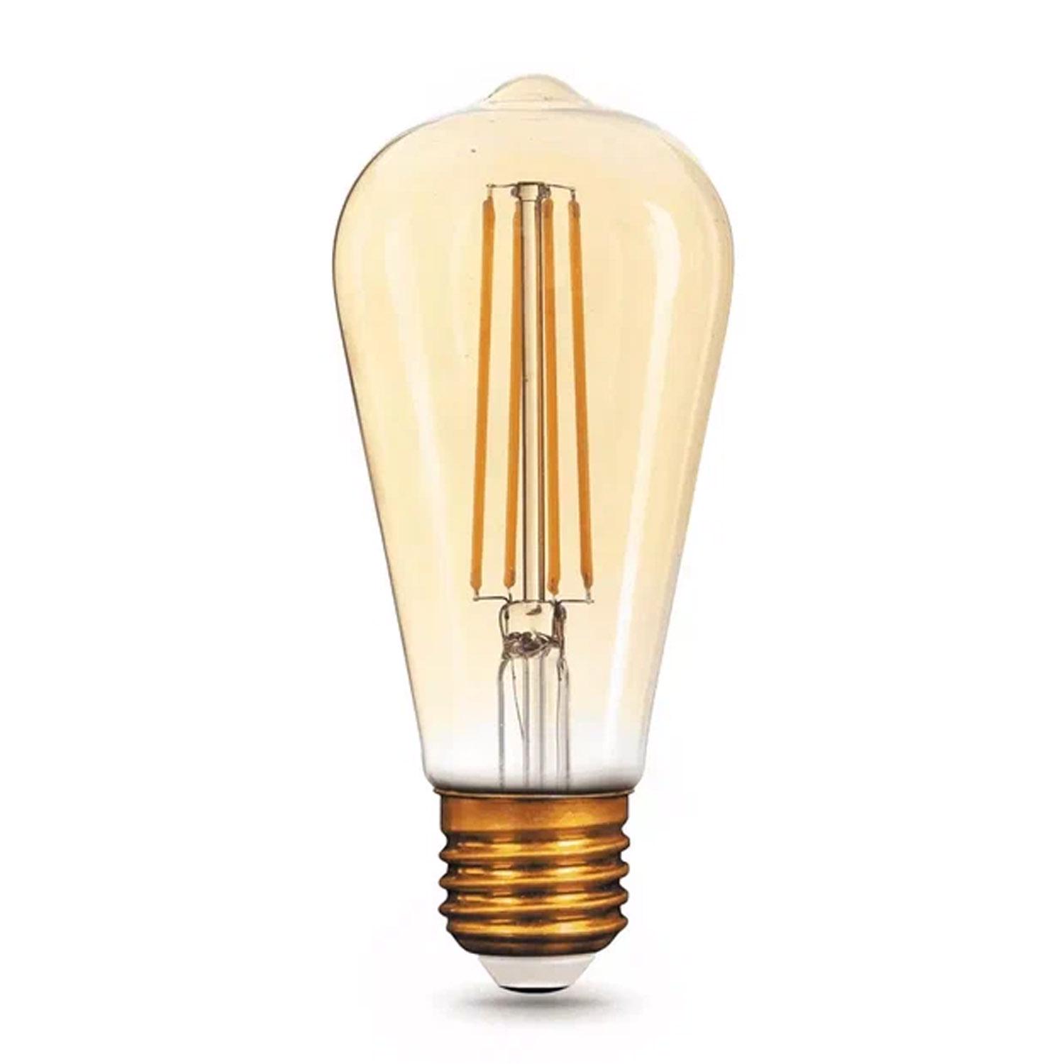 Лампа Edisons Premium LED ST64 Long gold E27 6W 2200K диммируемая (7883) - фото 3