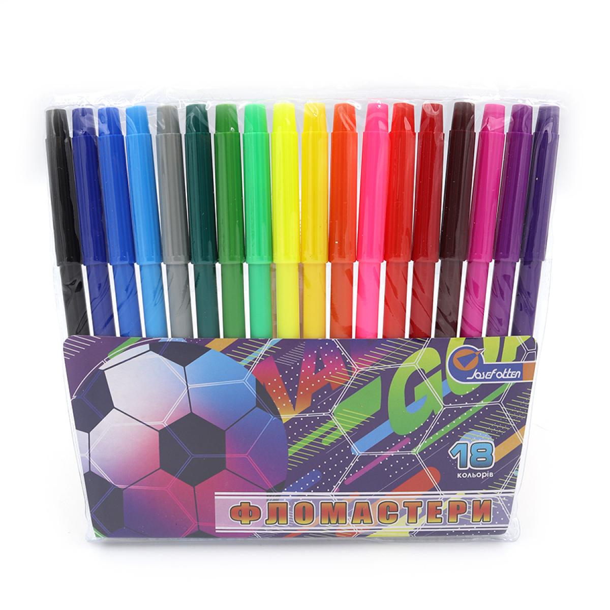 Фломастери Josef Otten Футбол 18 кольорів ПВХ (MTT-157833)