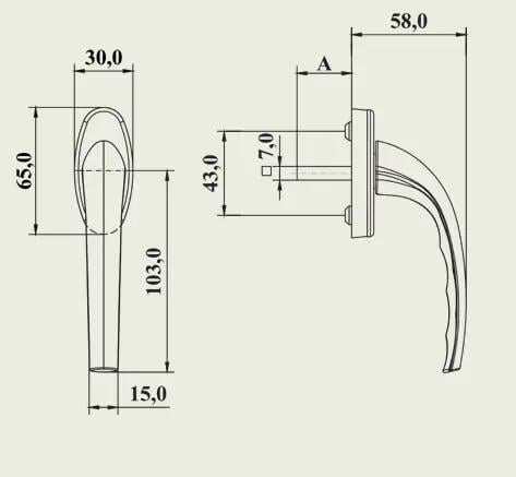 Ручка оконная Gera WH 009/35/40 Белый