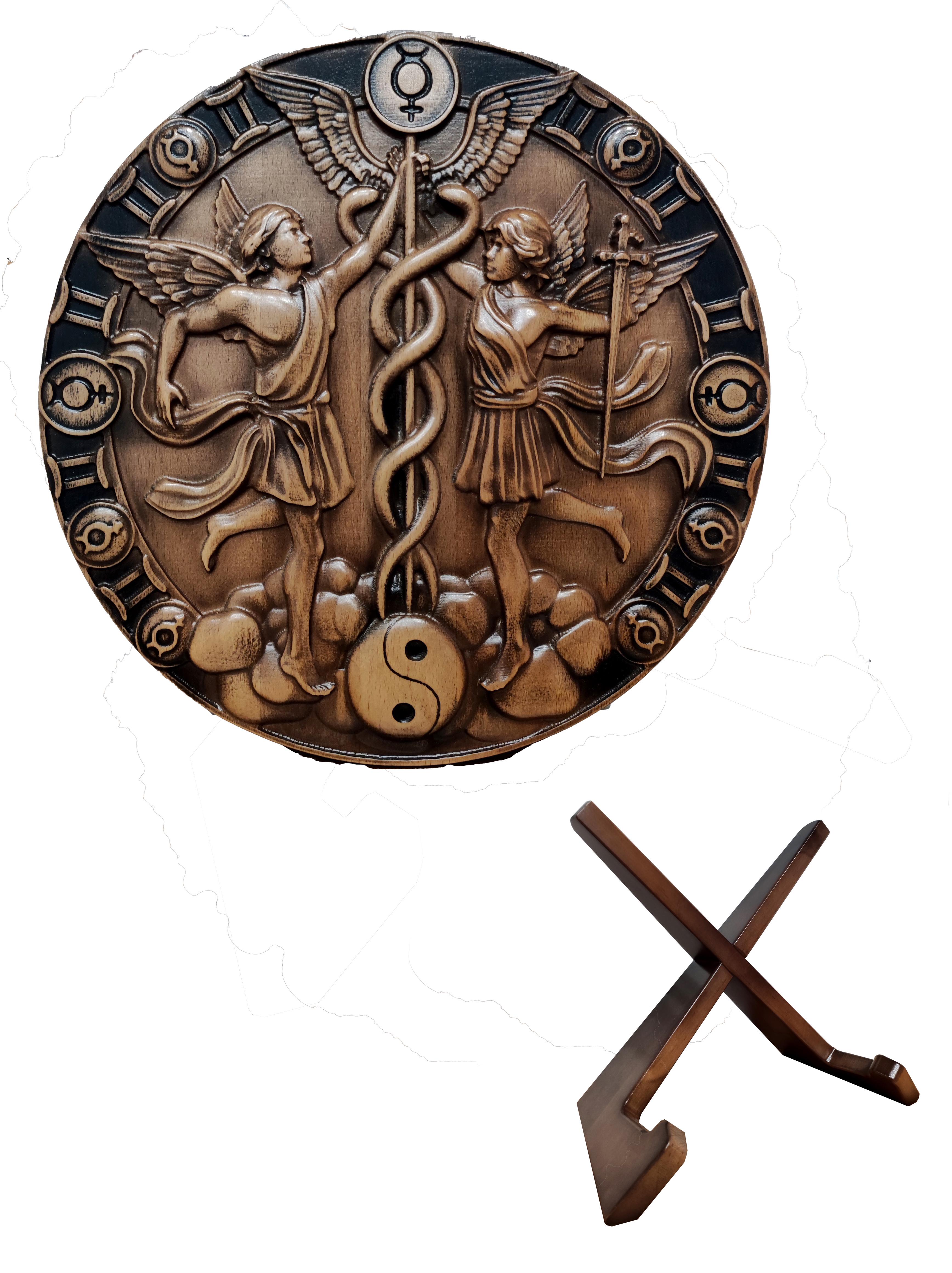 Сувенир из дерева ALEDRO Зодиак Близнецы 300х300х25 мм (2772991389)