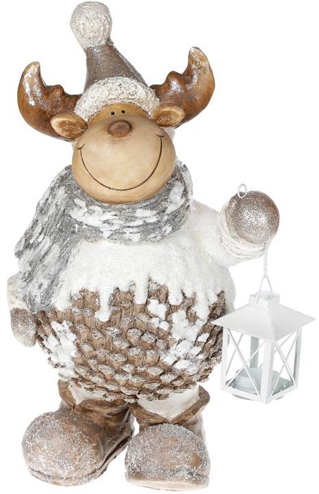 Фигура керамическая Олень с фонариком 45,5 см (BD-711-289)