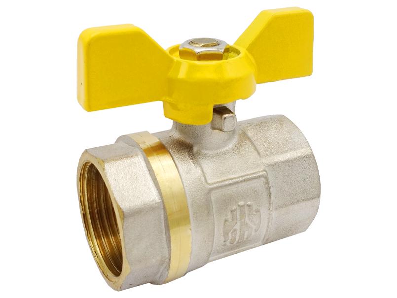 Кран шаровой Eco 1" BВ бабочка латунь Желтый (RS-YBE3**)
