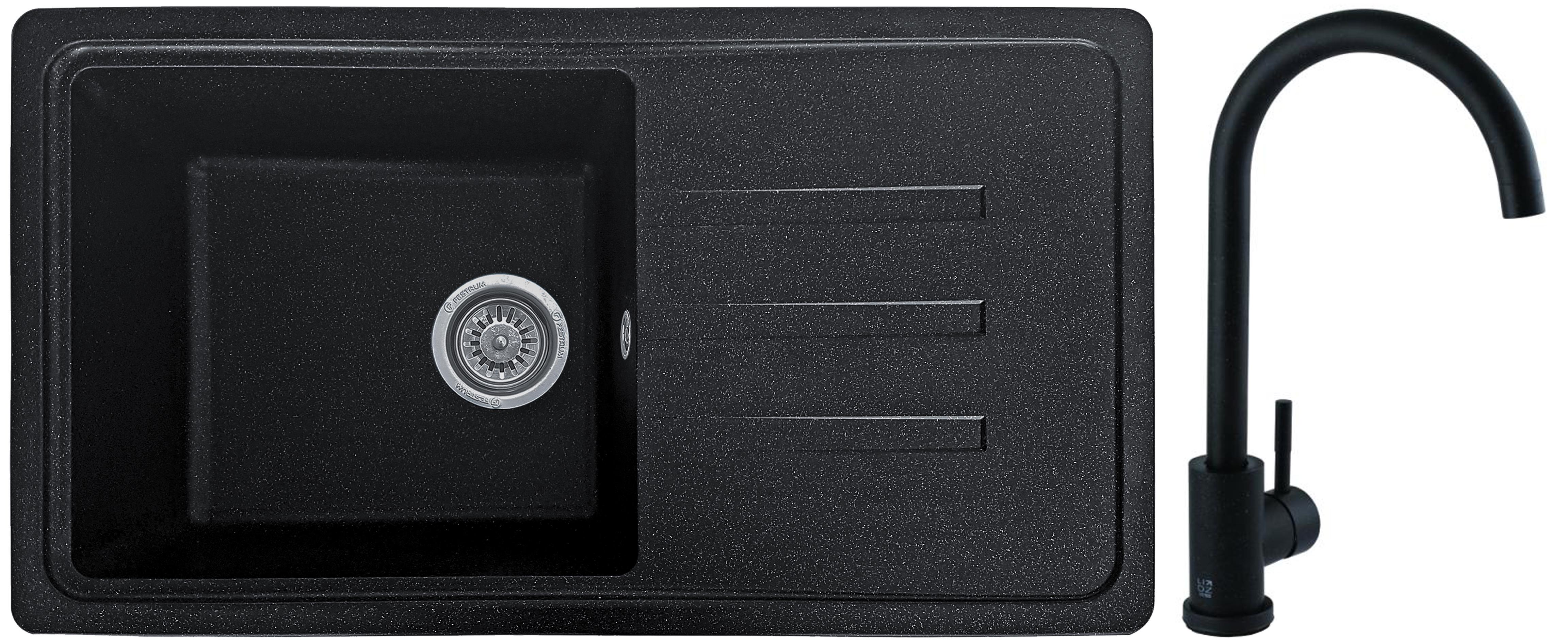 Мойка кухонная Valetti 36 со смесителем 780x435 мм Черный Мойка кухонная Valetti 36 со смесителем 780x435 мм Черный