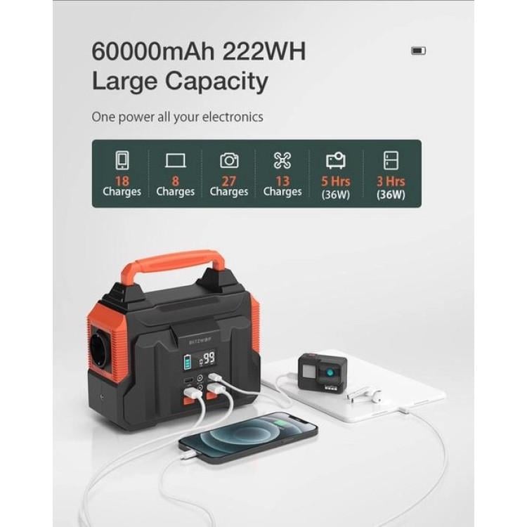 Зарядная станция портативная Blitzwolf BW-PG7 60000 mAh 300 W 220 V - фото 2