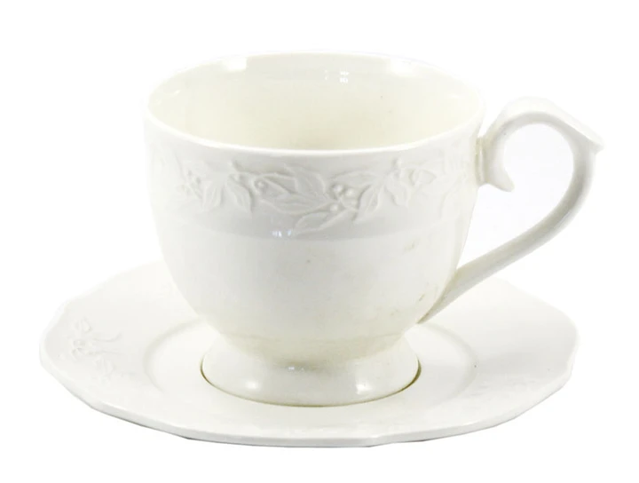 Чашка с блюдцем Interos Ника фарфоровая 300 мл Белый (LTBS-C0113) - фото 1 Чашка с блюдцем Interos Ника фарфоровая 300 мл Белый (LTBS-C0113) - фото 1