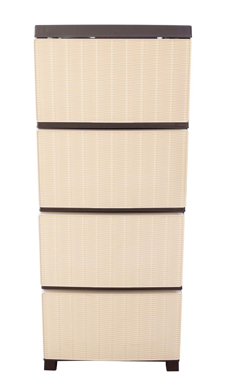 Комод пластиковый R-Plastic 34002 Ротанг на 4 ящика 86x45x35 см Бежево-коричневый (5158-БЖКР) - фото 3 Комод пластиковый R-Plastic 34002 Ротанг на 4 ящика 86x45x35 см Бежево-коричневый (5158-БЖКР) - фото 3