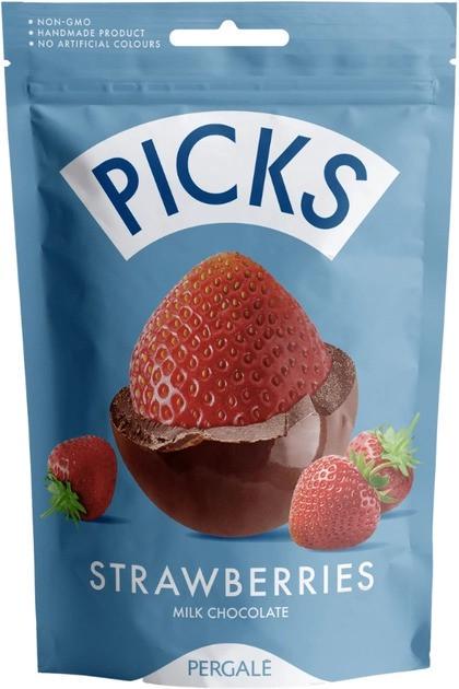 Драже Pergale Picks клубника сублимированная в молочном шоколаде 90 г (1879005067)