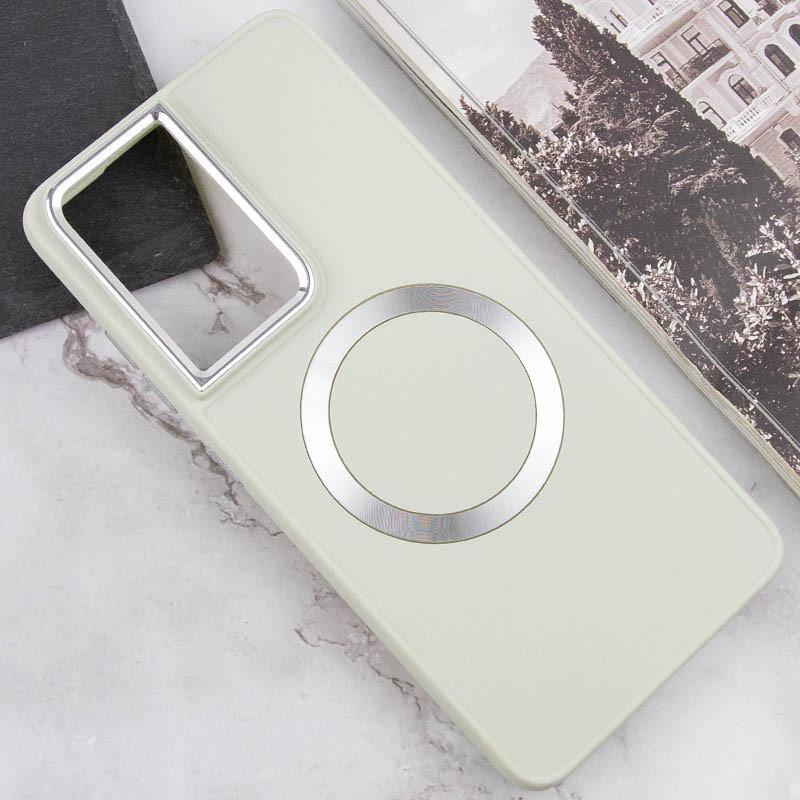 Противоударный TPU Чехол Bonbon Metal Style with MagSafe для Samsung Galaxy S22 Ultra Белый / White - фото 4