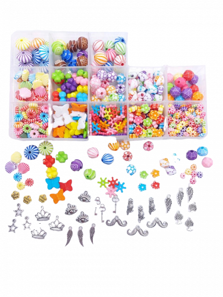 Набор детских бусин для плетения украшений Band Accessory case 300 шт. Набор детских бусин для плетения украшений Band Accessory case 300 шт.