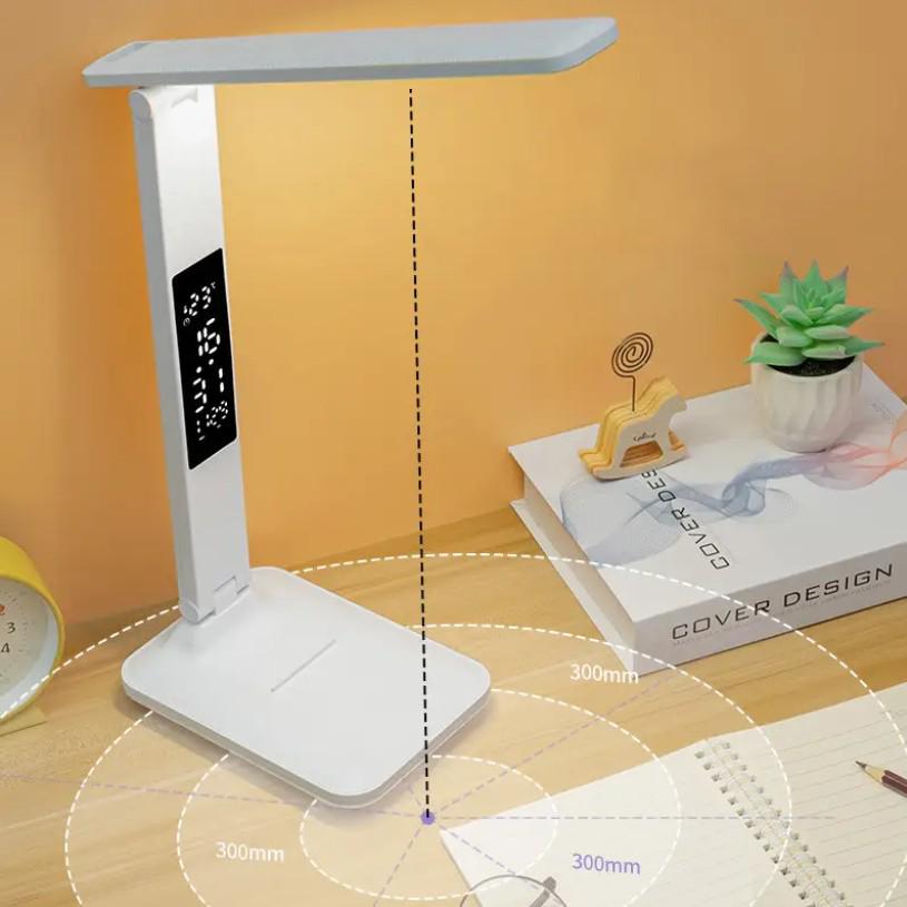 Настольная лампа светодиодная с часами/календарем и подставкой для телефона Rotary Table Lamp с термометром Белый (724) - фото 7 Настольная лампа светодиодная с часами/календарем и подставкой для телефона Rotary Table Lamp с термометром Белый (724) - фото 7