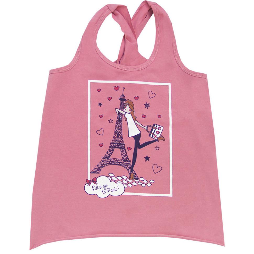 Майка детская хлопковая для девочки Gabbi МК-19-18-1 Путешествие 134 см Пудровый (11608)