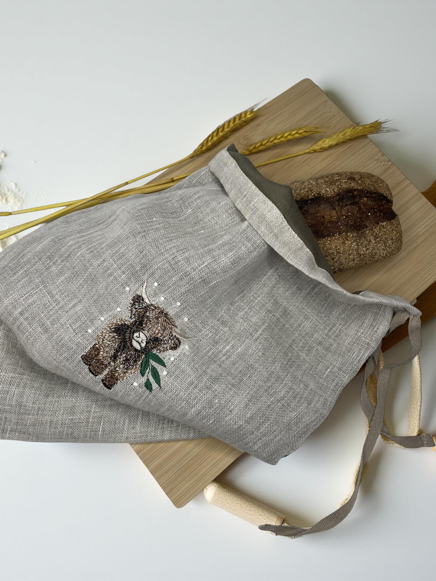 Мешочек для хлеба с вышивкой Рождественский бычок 30х40 см (30070918) - фото 3 Мешочек для хлеба с вышивкой Рождественский бычок 30х40 см (30070918) - фото 3