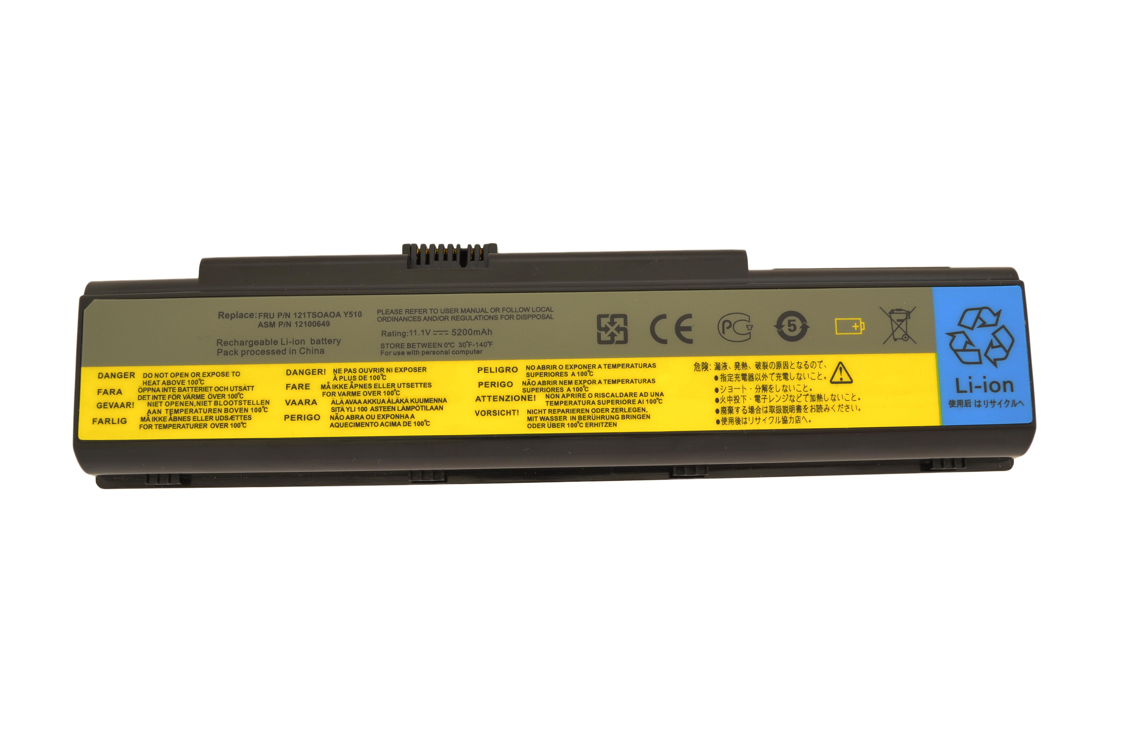 Аккумулятор для ноутбука Lenovo-IBM 121TL070A IdeaPad Y510 11,1 V 5200 mAh (008152)