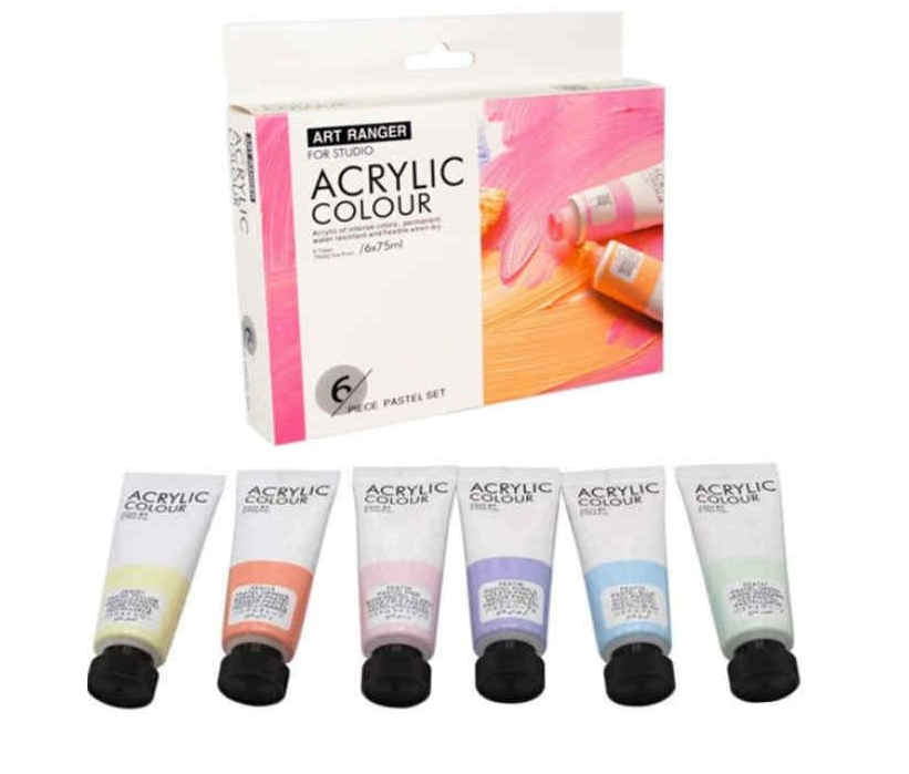 Акриловые краски ART RANGER пастель 6 цветов по 75 мл