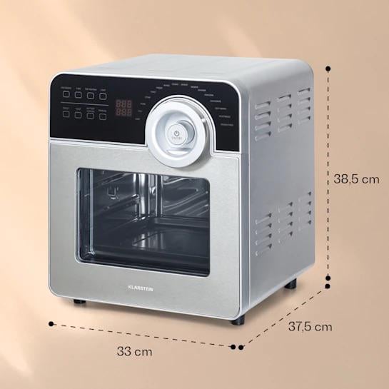 Аэрогриль-фритюрница Klarstein AeroVital Cube Chef 1700W 14 л 16 программ Серый - фото 7