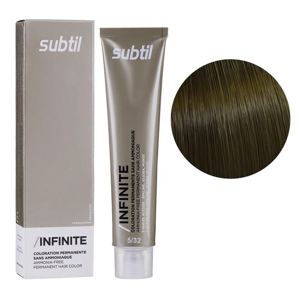 Крем-краска безаммиачная для волос Subtil Infinite Permanent Hair Color 5.32 Светлый шатен золотистый жемчужный 60 мл
