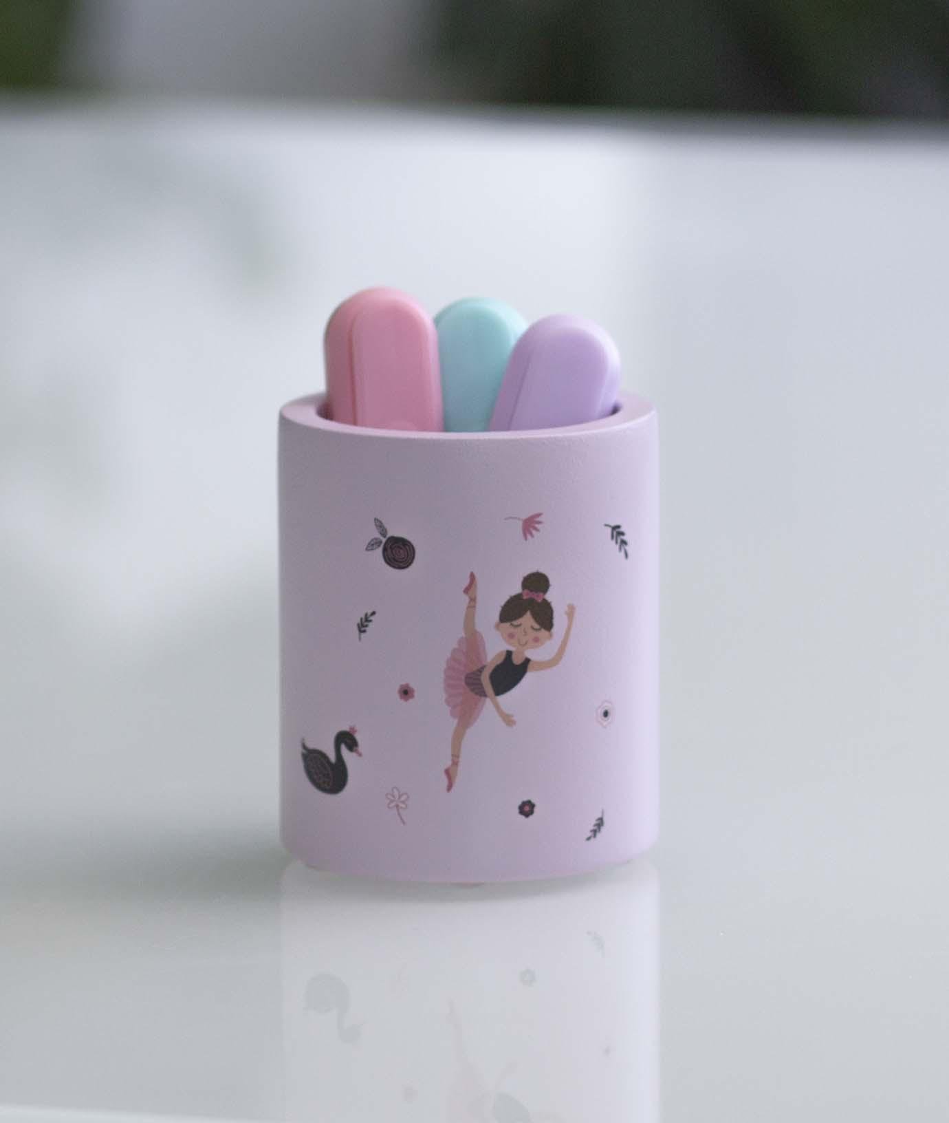Подставка-органайзер для канцелярии CUTE Pink Ballerina 3 (Cute Cup-1 Light Pink ballerina 3)