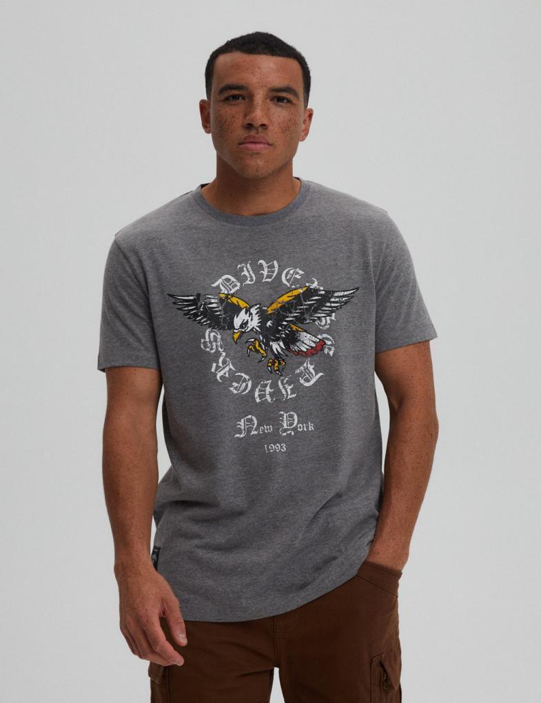 Футболка мужская Diverse NYC EAGLE XL Серый меланж (5902598917874)