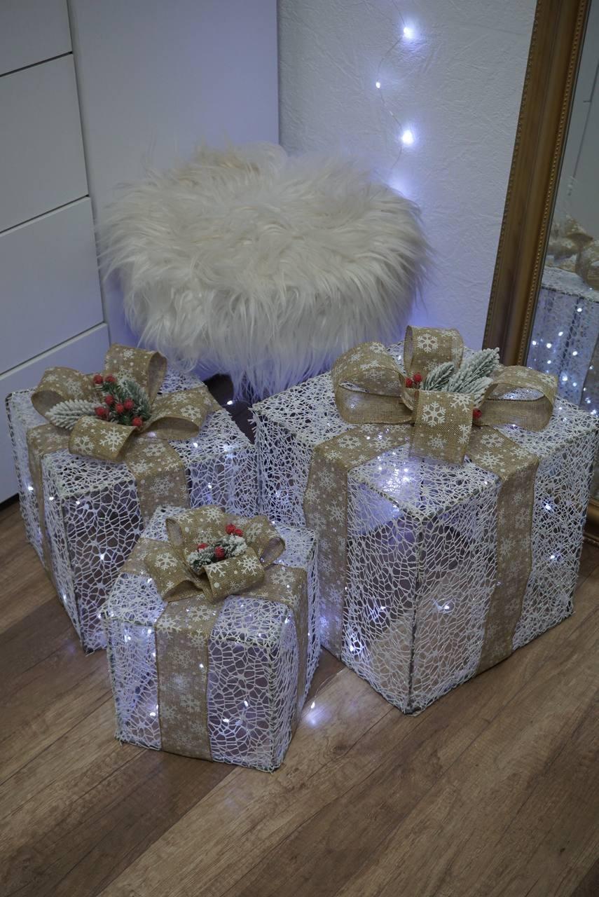 Гірлянда світлодіодна Подарунки новорічна на батарейках Білий (1260) - фото 2