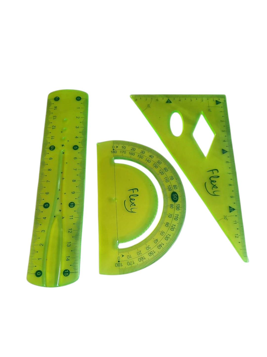Набір гнучких лінійок Flex косинець/транспортир/лінійка 15 см Жовтий (28926306) Набір гнучких лінійок Flex косинець/транспортир/лінійка 15 см Жовтий (28926306)
