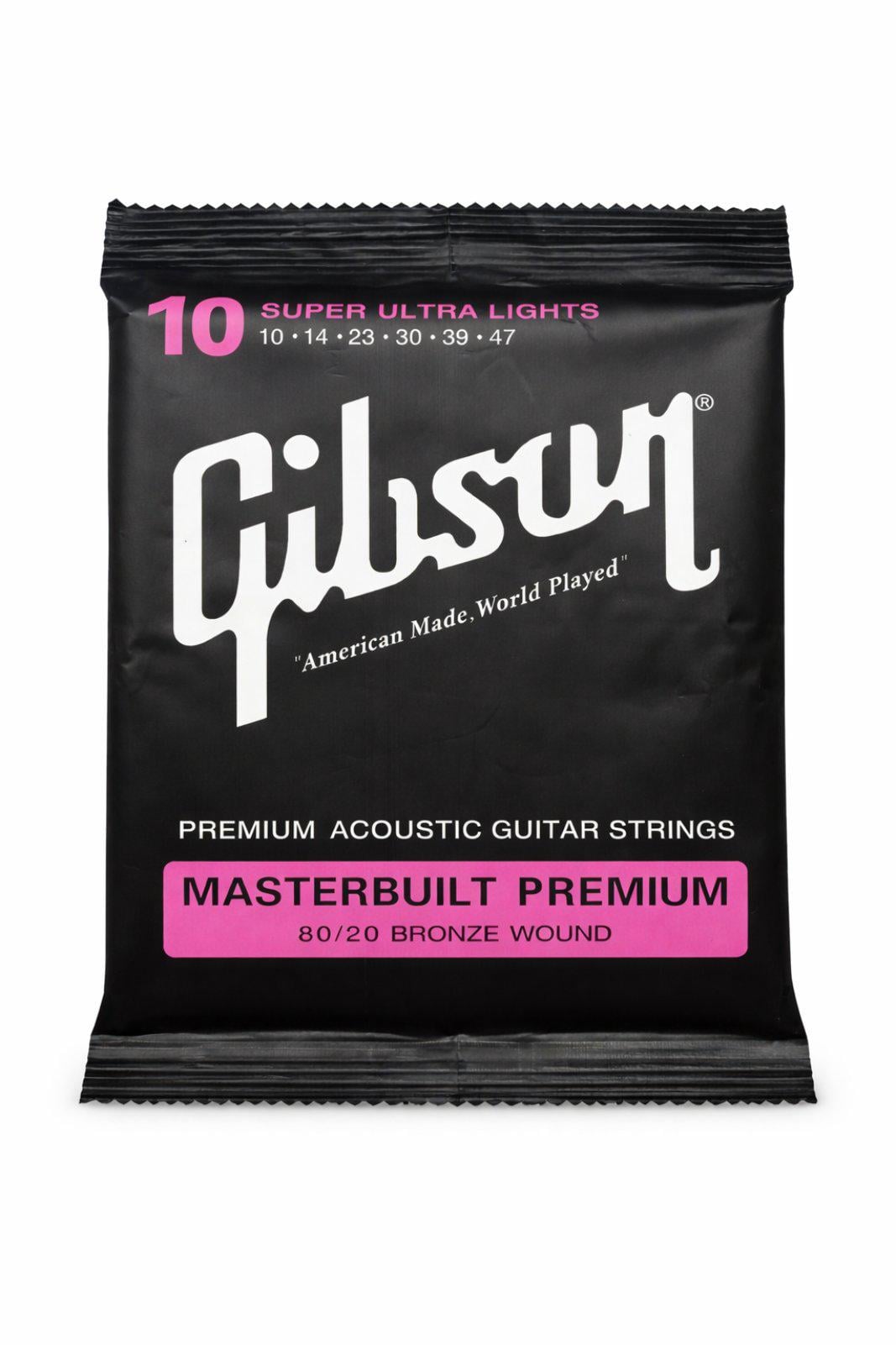 Струны для акустической гитары Gibson SAG-BRS10 Masterbuilt Premium 80/20 Bronze Wound 10-47 Super Ultra Light (SAG-BRS10)
