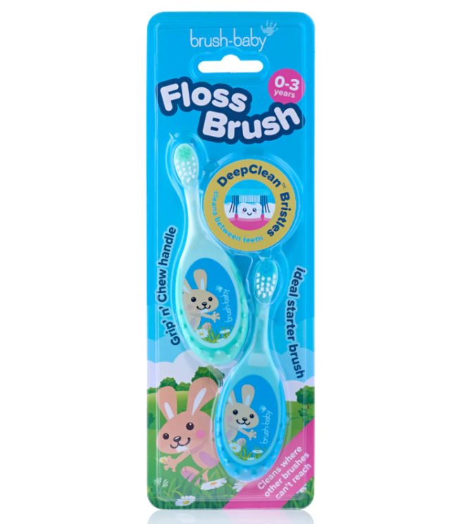 Зубна щітка дитяча Brush-Baby FlossBrush від 0 до 3 років Блакитний/Бірюзовий 2 шт. (18002806) - фото 1