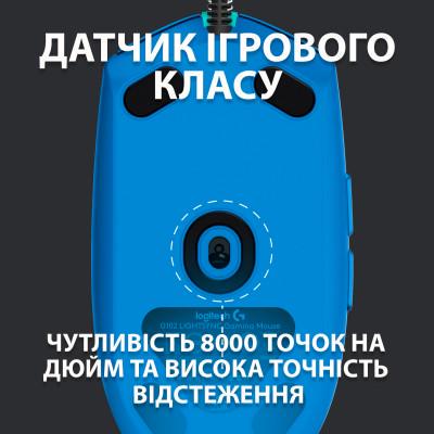 Компьютерная мышка Logitech G102 Lightsync USB Blue (910-005801) - фото 5