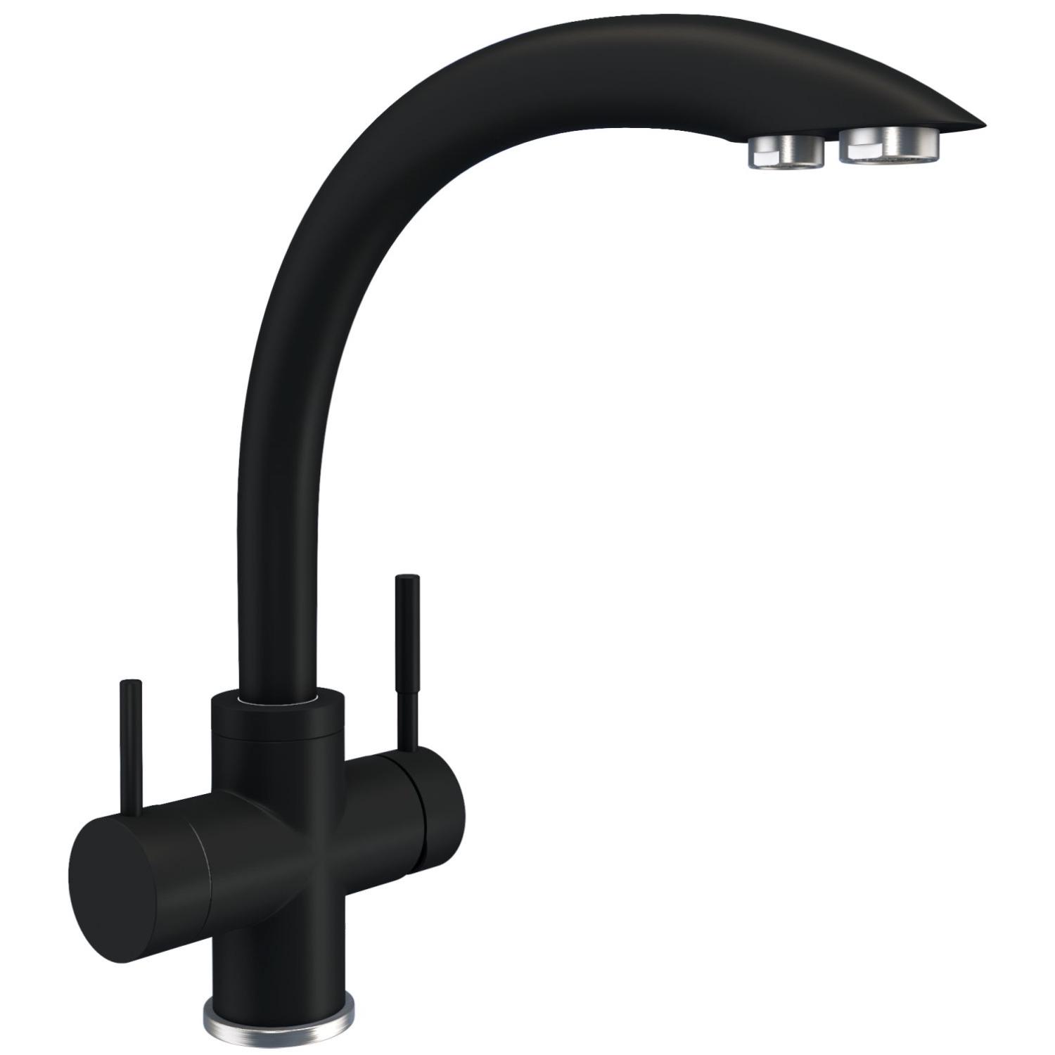 Смеситель для кухни Platinum 8203 HDF PLS-A33677 на две воды Черный (152483) Смеситель для кухни Platinum 8203 HDF PLS-A33677 на две воды Черный (152483)