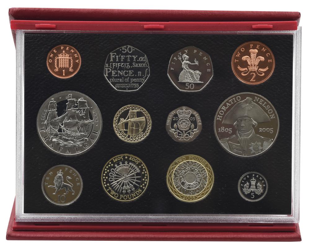 Набор коллекционных монет Великобритания 12 монеты 2005 Proof 1/2/5/10/20/50/50 пенсов 1/2/2/5/5 фунтов (М23771) Набор коллекционных монет Великобритания 12 монеты 2005 Proof 1/2/5/10/20/50/50 пенсов 1/2/2/5/5 фунтов (М23771)