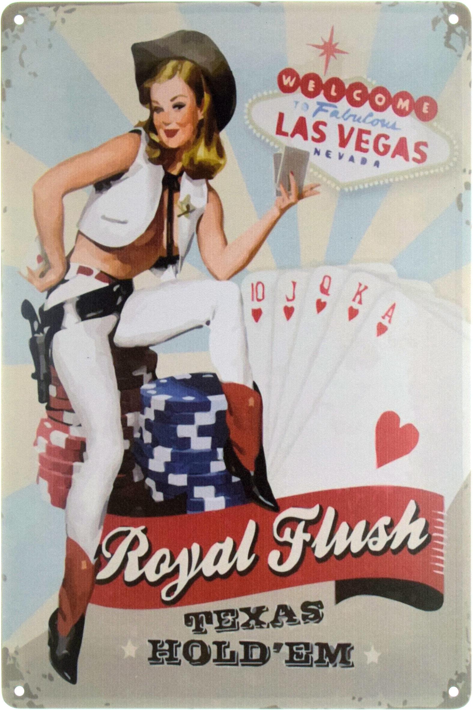 Табличка металлическая Лас-Вегас Техасский Холдем Покер/Las Vegas Texas Hold'em Poker Pin Up 20x30 см Табличка металлическая Лас-Вегас Техасский Холдем Покер/Las Vegas Texas Hold'em Poker Pin Up 20x30 см